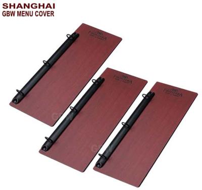 China A4 Menu Wooden Holder 901 Burgundy Wood Menu for sale