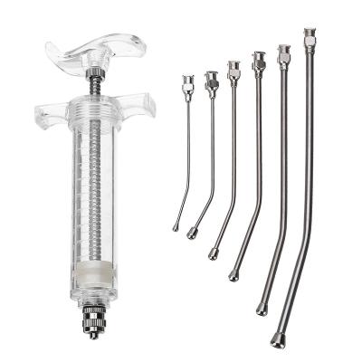 China luer-lock adapter type new veterinary animal livestock plastic steel syringe with dose nut for sale