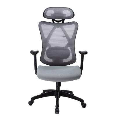 China Adjustable& EU Hot Selling Full Size Ergonomic Adjustable Fabric Spinning Back Office Mesh Chair High for sale