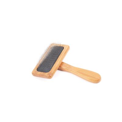 China Pet Bath Pet Comb Sweep Cleaning Grooming Products Pet Hair Remover Comb Beauty Brush Wooden Bamboo Pet Cleaning Brush New for sale