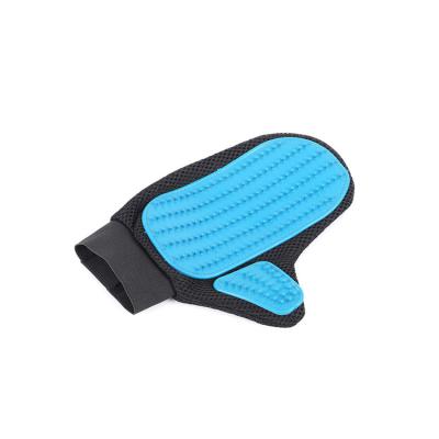 China Plastic Dog Cat Hair Remover Brush Gloves Pet Bath Brush Cleaning Grooming Hand Gloves Five Finger Pet Grooming Brush Glove for sale