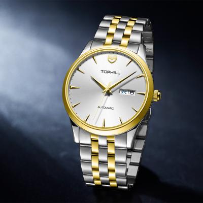 China Custom 316L Stainless Steel Simple Luxury Logo Luxury 5ATM Water Resistant Brand Automatic Movement Mechanical Watch For Men for sale