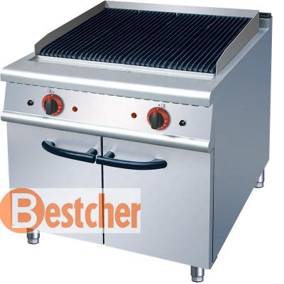 China LPG2800~3700Pa BESTCHER CATERING EQUIPMENT COOKING RANGE Gas Lava Rock Grill With Cabinet, CE, ROHS, IEC, SAA for sale