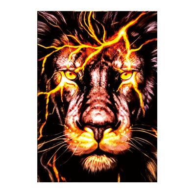 China 2021 Hot New Style Round Rhinestone Diamond Painting Modern Angry Lion Diamond Painting Decoration Gift Kits for sale