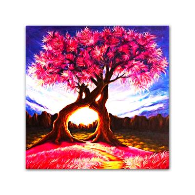 China FUN 5D diy crystal diamond painting kit full tree landscape decoration modern TINY pink dependent gift diy diamond painting for sale