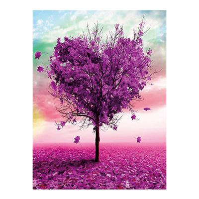 China 5D DIY Modern Rubik's Cube Round Tree Diamond Mosaic Embroidery Kit Landscape Faux Stone Home Wall Painting for sale