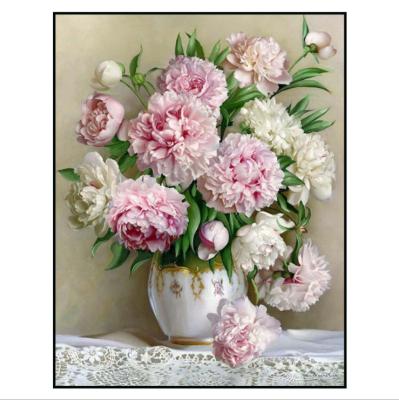 China Modern Custom Design Flower Diy Mosaic Full Drill Diamond Painting Rose High Quality Mosaic Room Decorations for sale