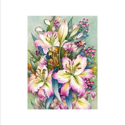 China Modern Wall Art Pictures DIY Full Digital 5D Lily Flower Diamond Painting By Numbers 30*40CM for sale