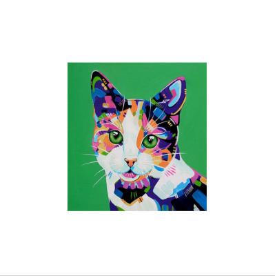 China Modern Faux Stone Diamond Mosaic Room Wall Decor 3d Cat Kittens Mosaic Diamond Canvas Painting for sale