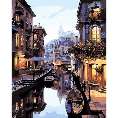 China Modern Adult Digital Painting Oil Painting Children Painting DIY Landscape Architecture Home Decoration Gifts for sale