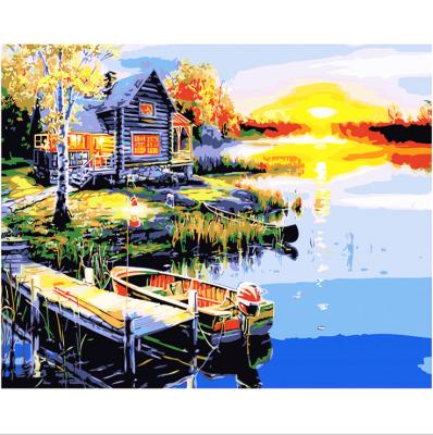 China FUN DIY Painting Oil Painting Modern TINY Digital Adult Children Painting Landscape Home Wall Decoration Gift for sale