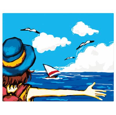 China Modern Adult Painting By Number Children's DIY Photo Frame One Piece Decoration, Paint By Number Canvas Oil Painting Kit for sale