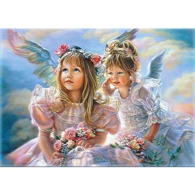 China Traditional Hot Selling Amazon Angel Girl Fairy Decorative High Quality Hanging Painting By Numbers Diy Digital Oil Painting With Frame for sale