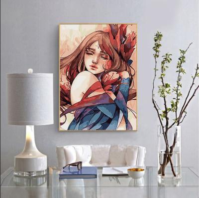 China FUN DIY Impressionist TINY Painting By Numbers Canvas Acrylic Oil Painting Anime Flower Banquet Girl for sale