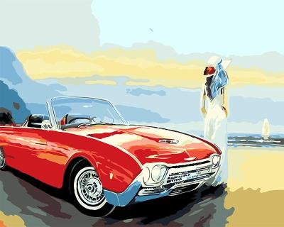 China Modern 5d Digital Sports Car Diy Canvas Painting With Frame Decoration For Home Wall Art Picture Luovizem 50*40cm for sale