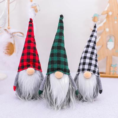 China Multicolor Plaid Faceless Gnome Doll Elf New Christmas Window Table Decoration Home Gift A70 for sale