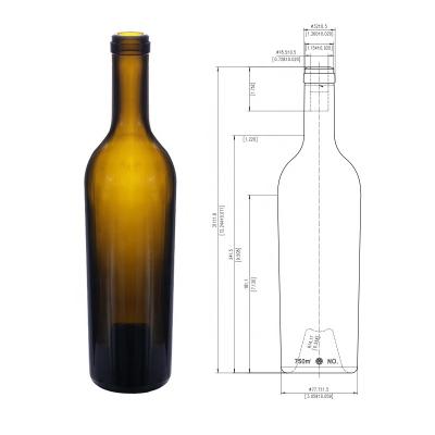 China Sink Low Price Glass Wine Stock Bottle Empty Bordeaux Bottles 750ml Glass Wine Bottle For Bordeaux for sale