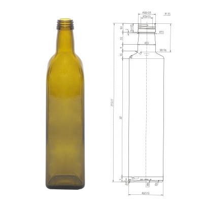 China Food Cheap Price Screw Top Clear Square Olive Oil Glass Bottle for sale