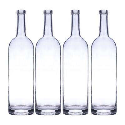 China Thick Base Hot Selling 1L Vodka Bottle Glass Empty Tequila Bottle Liquor Bottle for sale