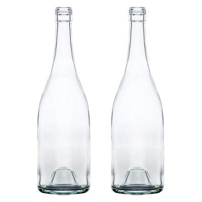 China Custom Color Lift Glass 750ml Long Neck Bottles Screw Cap Wine Bottle Burgundy Bottle for sale