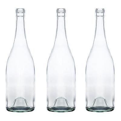 China Lift Up Factory Price Empty Glass Bottles 750ml Burgundy Red Wine Bottle for sale