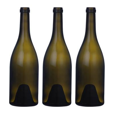 China Lift Up Factory Price Glass Bottle 750ml Empty Burgundy Red Wine Bottle for sale