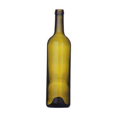 China Lift Up Antique Green Empty Bordeaux Bottle W-38 550g 750ml Wine Glass Bottle for sale