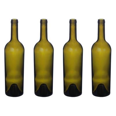 China Push In Customized Logo Bordeaux Bottle 750ml Glass Bottle For Wine for sale