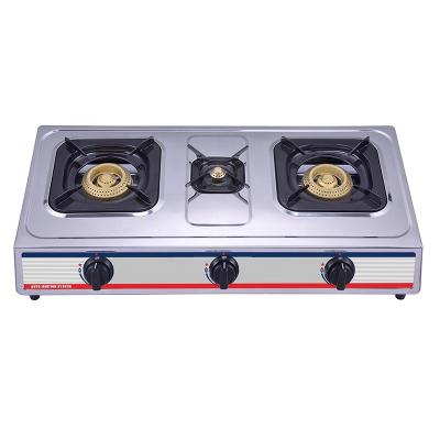 China Hotel gas stove 3 burning 3 honeycomb gold burner stainless steel gas stove high quality factory direct sales for sale