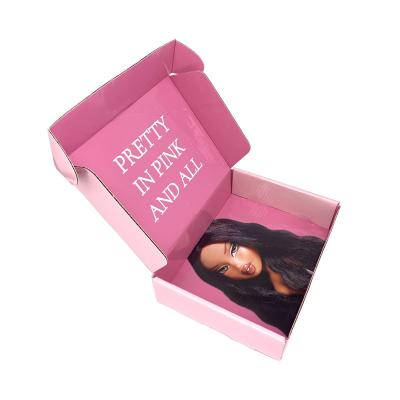 China Recycled Materials Custom Printed Pink Cardboard Garment Postal Mailer Box for sale