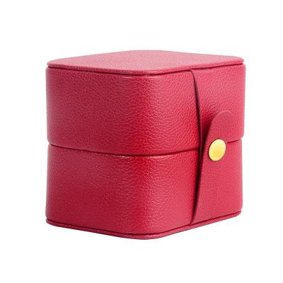 China Small Recyclable Custom Packaging Jewelry Box and Earing Pouch Fancy Leather Cardboard Paper Drawer Pink Packaging Paper Ring Boxes for sale