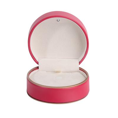 China Luxury Necklace Ring Box Jewelry Packaging Box Rose Red Leather Jewelry Box Earring Bracelet Custom Made Luxury Handmade Wedding for sale