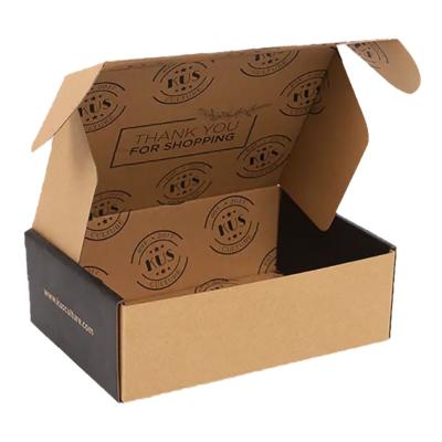 China Disposable Custom Logo Design Recycled Brown Kraft Packaging Corrugated Foldable Mailing Mailer Box for sale