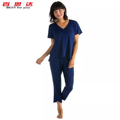 China QUICK DRY Custom Styles Breathable Micromodal Ladies Pajamas Set Long Set 2021 Women Sleepwear for sale