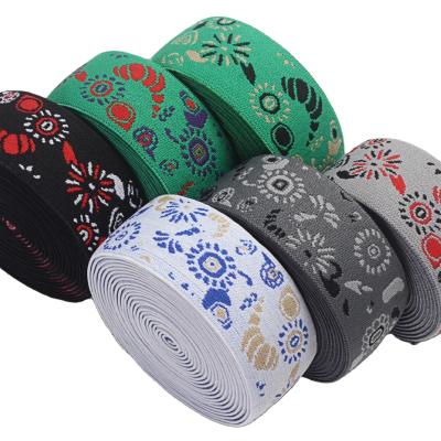 China Soft and flexible high quality custom made nylon webbing jacquard webbing tape elasticity waistband high quality webbing styles and colors for sale