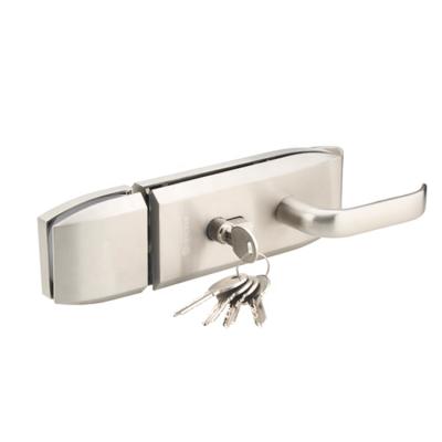 China 304 Stainless Steel Entry Glass Door Lock Key Swing And Sliding Door Aluminum Frameless Glass Door Lock for sale