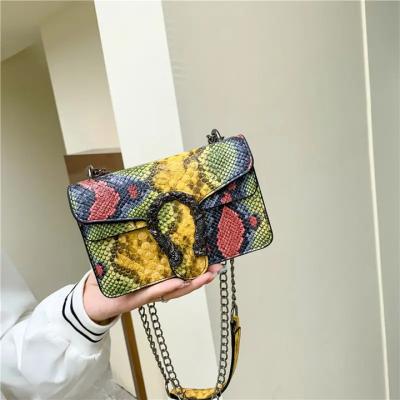 China Newspaper Used Women Shoulder Bag Designer Mini Purse Snakeskin Pattern Crossbody Luxury Lady Bag Clutch Bags for sale