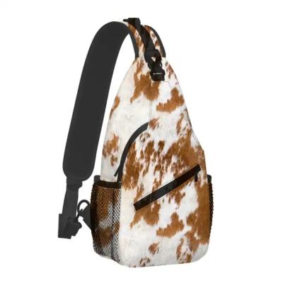 China Custom Made Western Cowhide Waterproof Sling Style Adjust Bag Outdoor Belt Fanny Pack Purse Chest Bag for sale