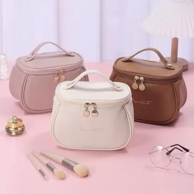 China Fashion Travel Portable Makeup Bag PU Filter Professional Leather Cosmetic Multifunctional Frames Storage for sale