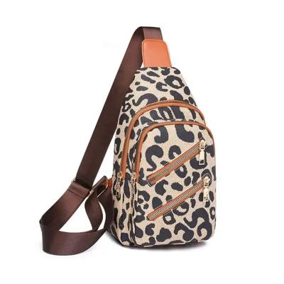 China Fashion Women Outdoor Sports Travel Cross - Body Bum Bag With Adjustable Belt Leopard Zipper Sling Backpack Messenger Chest Bags for sale