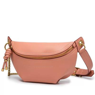 China Retro Water Proof Lady Crossbody Handbag Travel Chain Women Sling Bag Vegan Leather Waist Bag for sale