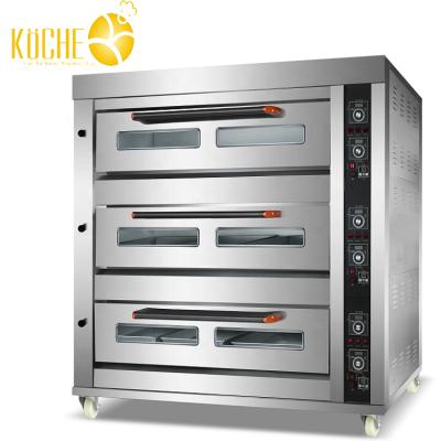 China New Energy Saving Gas Oven 3 Layer 9 Pan Deck Oven for sale