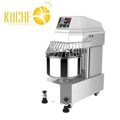 China Double Speed ​​Double Motion 40L 8kg 12kg 15kg 17kg 20kg Commercial Bakery With Timer Caster Spiral Mixer Dough Mixer for sale