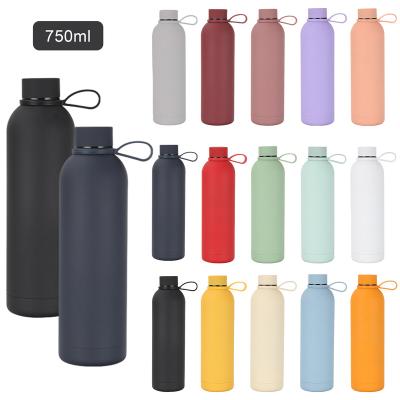 China Custom Viable Soft Touch 350ml 500ml 750ml 1000ml Double Wall Insulated Water Bottles Flask Cup Matte Stainless Steel Vacuum Flasks for sale