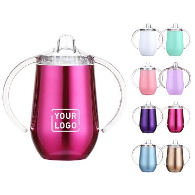 China Sustainable Hot Sale Stainless Steel Tumblers With Sippy Lid Vacuum Wall Insulated Double Cup 10oz Sippy Cup for sale