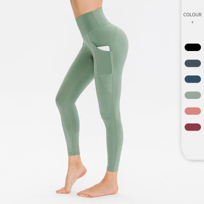 China High Waist Hip Lift Fitness Yoga Pants Breathable Tight Elastic Ladies Fashion High Waisted Yoga Pants for sale