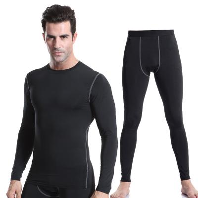 China Low Price Breathable Mens Tight Sports Fitness Training Long Sleeve Set for sale