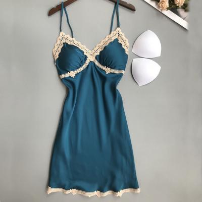 China QUICK DRY high quality sexy lace and silk material bridle girls night dress for sale