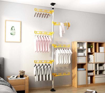 China Easy To Install Factory Wholesale Price Balcony Rack Living Room Standing Clothes Hanger Cloth Drying Hangers for sale