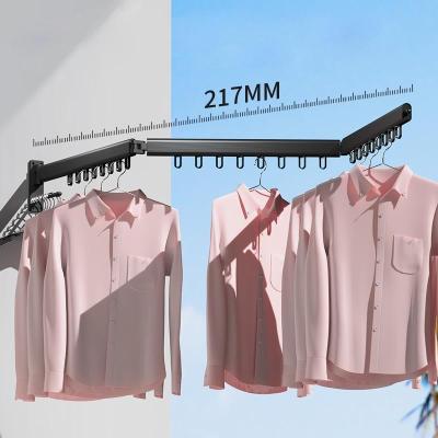 China Easy To Install Functional Stainless Steel Folding Cloth Hanger For Balcony And Bathroom for sale